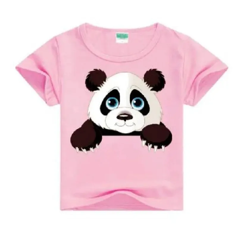 Dzieci Cartoon śmieszne Panda T-shirty nowy letni kostium chłopięce dziewczęce ubrania dziecięce T-shirty dziecięce