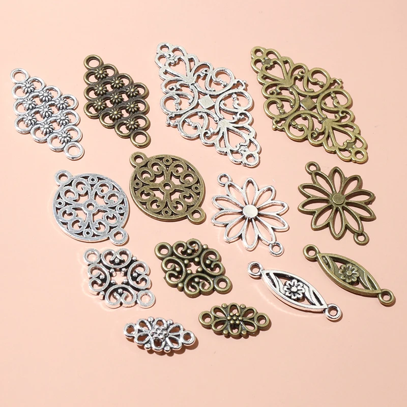 10-30 Stück Legierung Metall Blumen Anhänger Stecker DIY Schmuck Herstellung Zubehör für Halsketten Armband Steck verbinder