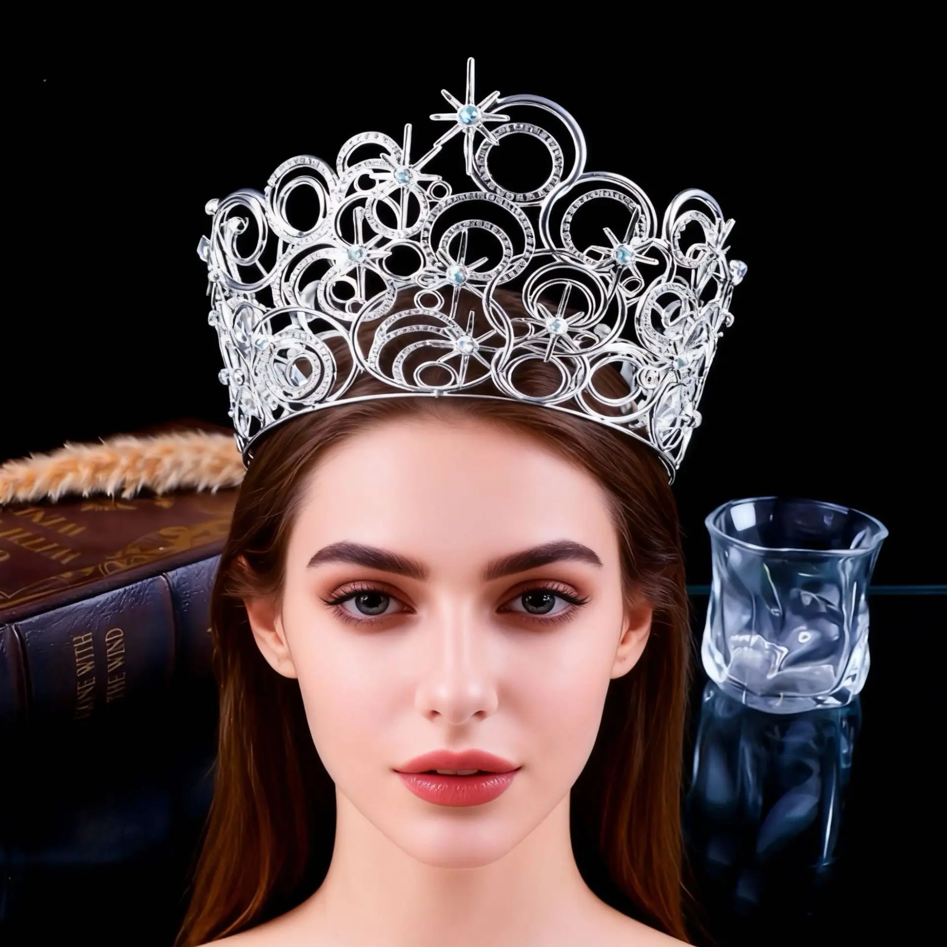 

Европейская и американская корона для конкурсов красоты и парадов, в стиле «Магическая Злая Ведьма», с пузырьками, большого размера, из сплава, для невест
