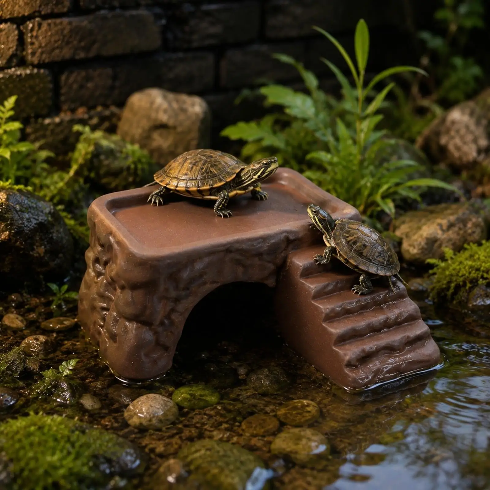 Zisha Reptile Climbing Ramp Basking Shelf for Semi Aquatic Turtles Terrarium Habitat Enrichment Decor