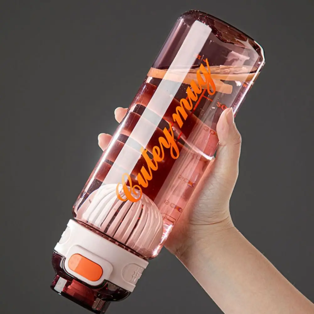 

PP 1000ml Sports Water Bottle Leak Proof Large Capacity Colorful Plastic Cup Portable Handle Retractable Straw