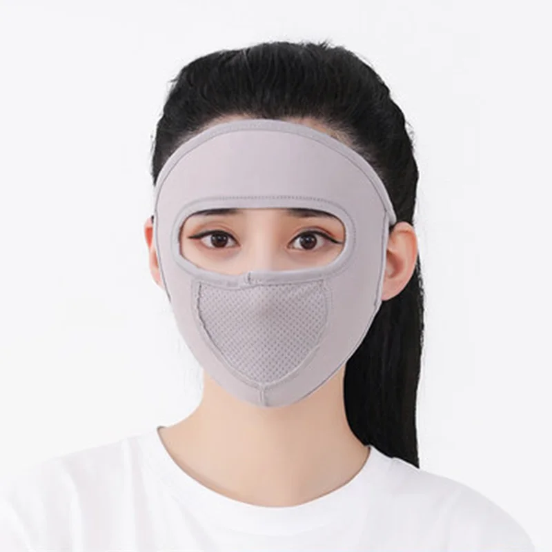 Ice Silk Sunscreen Mask Outdoor Sports Anti-UV Face Mask Cycling Breathable Anti-dust Face Cover Women Girls Hanging Ear Mask