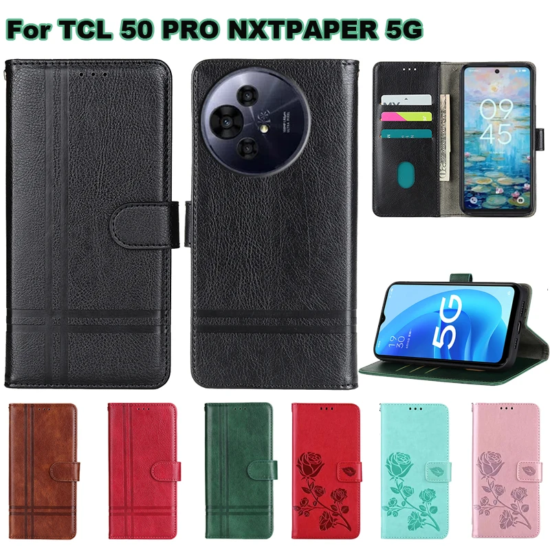 Leather Cover For TCL 50 Pro NXTPAPER 5G T803E T803D Flip Case Book Stand Wallet Coque For чехол TCL 50 NXTPAPER 5G Phone Shell