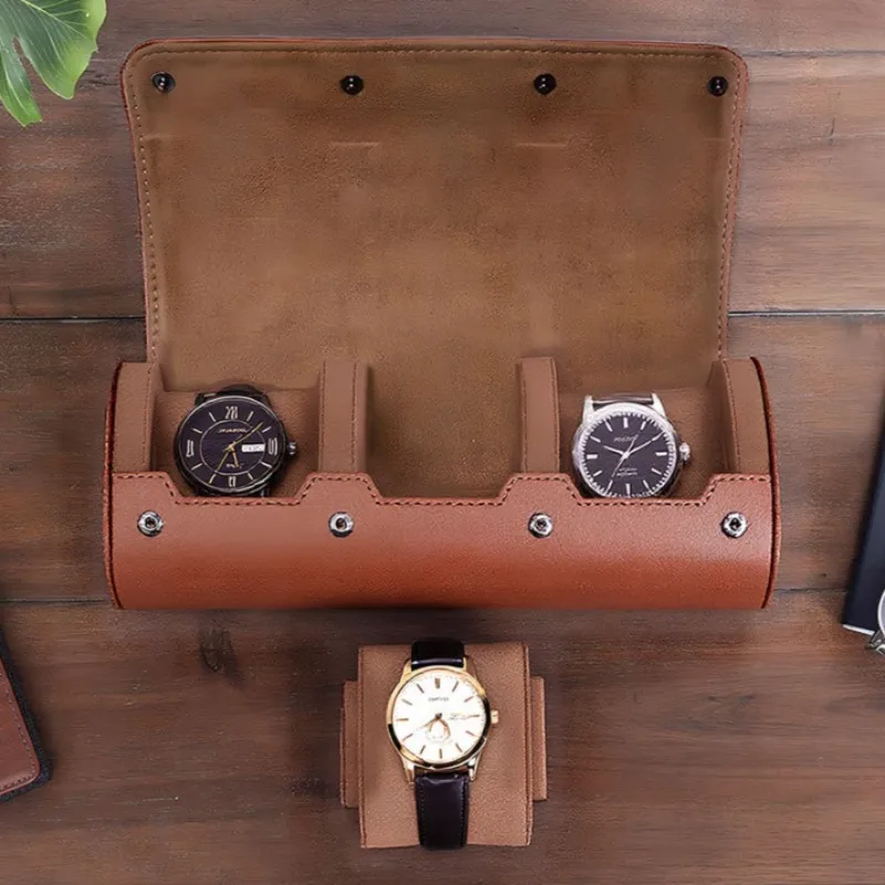 Leather Watch Storage Box Men's Luxury Watches Case Waterproof Watches Organizer Boxes Travel Saves Wristwatch Display Cases