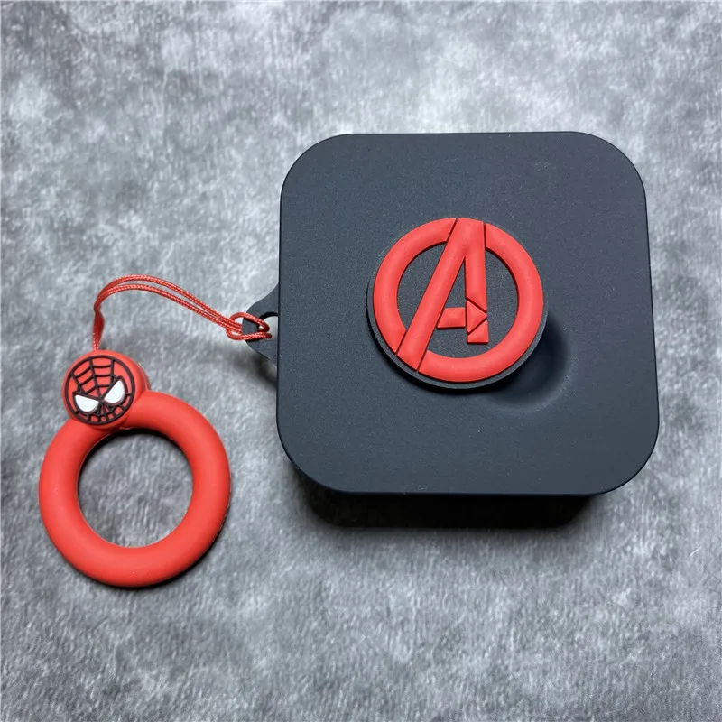 Étui pour écouteurs sans fil en silicone, boîte de chargement, coque de protection avec lanière, dessin animé Marvel, housse pour rien d\'oreille, 3,