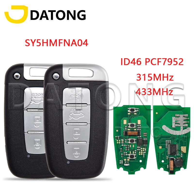 Datong World Car Remote Key For Hyundai Elantra Tucson IX35 Sonata KIA Soul Rio Borrego Sorento Optima ID46 315/433 SY5HMFNA04