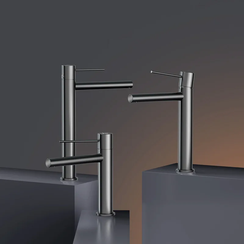 Gray Basin Faucet Bathroom Single lever Hot and Cold Sink Mixer Tap Faucet Solid Brass Basin Lavtory Faucet New Arrival