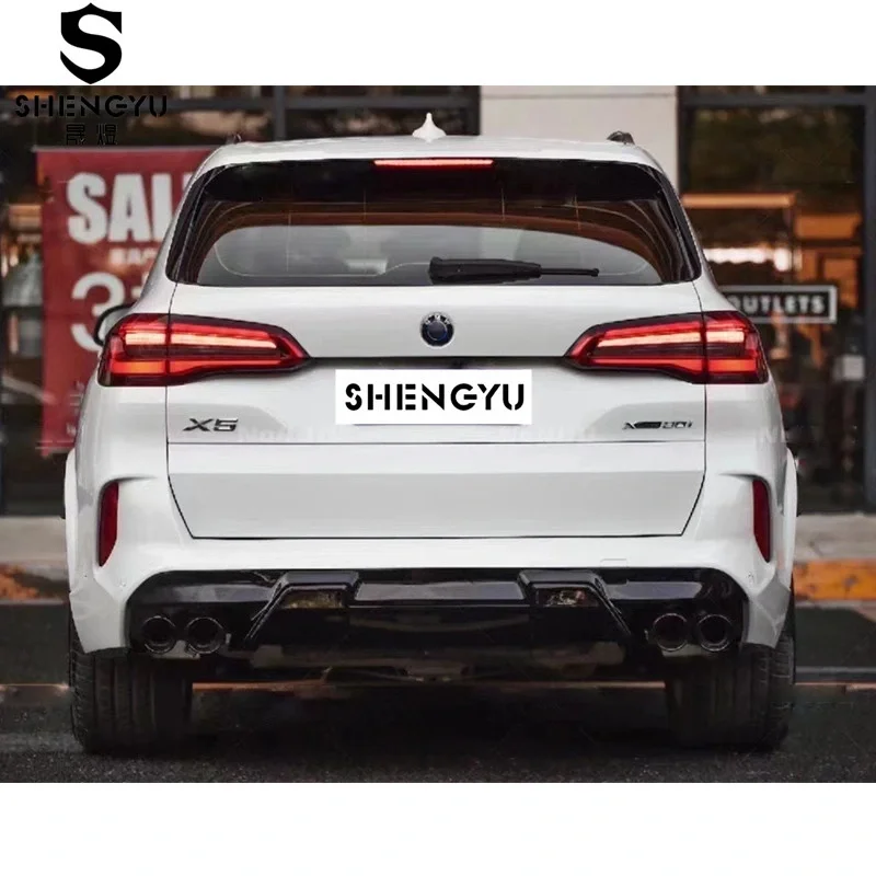 Car Bumper for BMW X5 G05 2021 Year Change to X5m Model Include Front and Rear Bumper Assembly with Rear Diffuser Tail Pipes