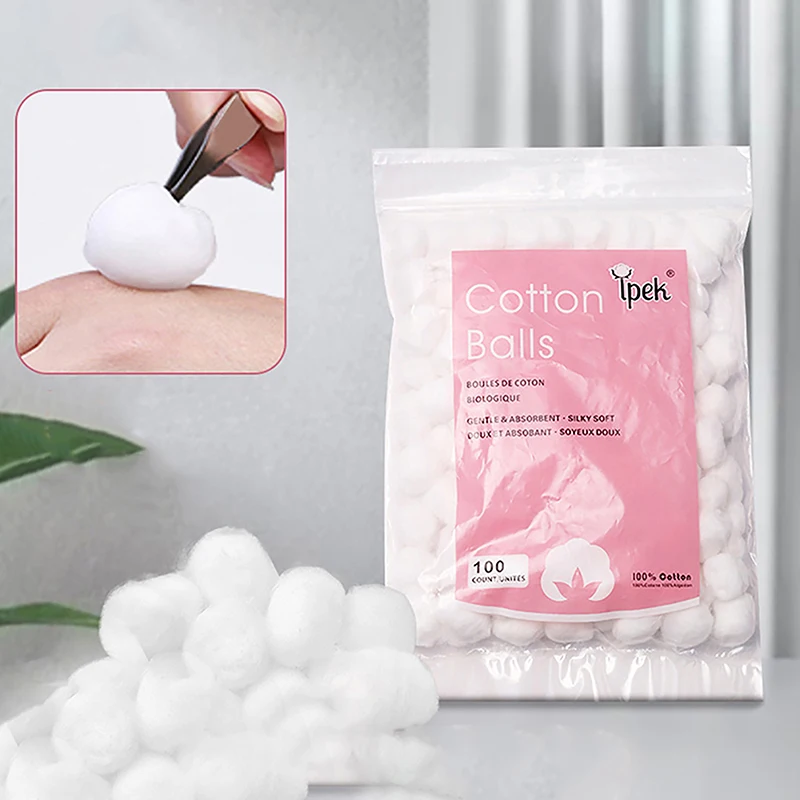 50/100/200 Pcs Nail Polish Remover Cotton Wool Balls Cleaning Tool Nail Art Cleaner Manicure Tools