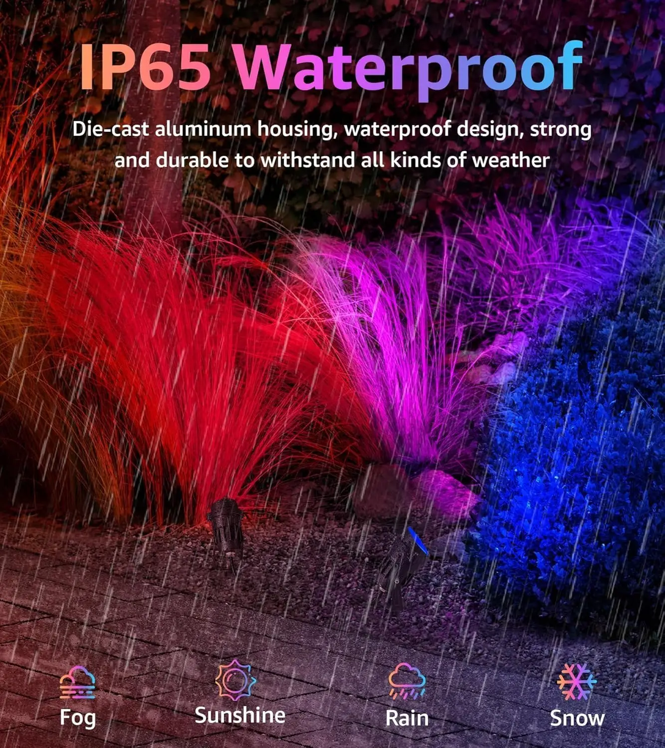 12W RGBW Color Changing Outdoor Spotlights with Remote Control, Waterproof Landscape Lighting for Yard Garden Patio, 4 Pack