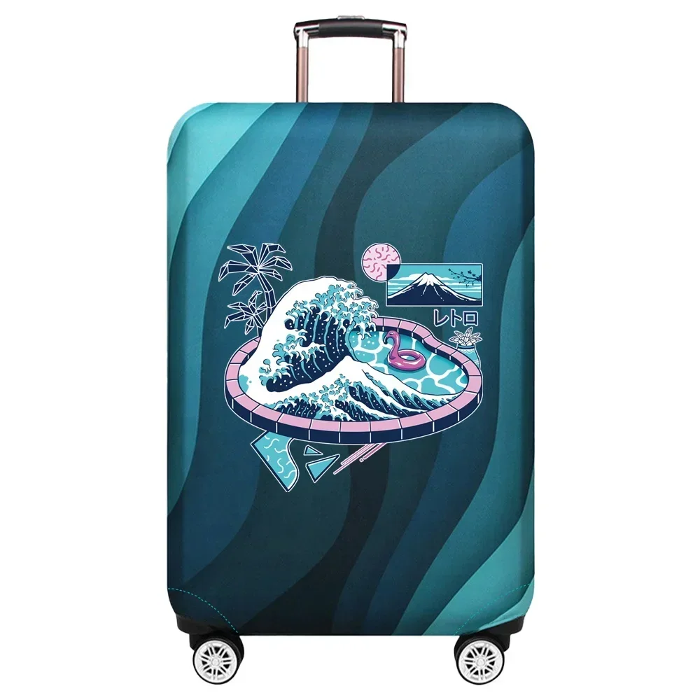 Stretch Fabric Luggage Protective Cover Dust Cover Anti-Scratch Suitcase Suit for 18-32 Inch Bag Wave Pattern Travel Accessories