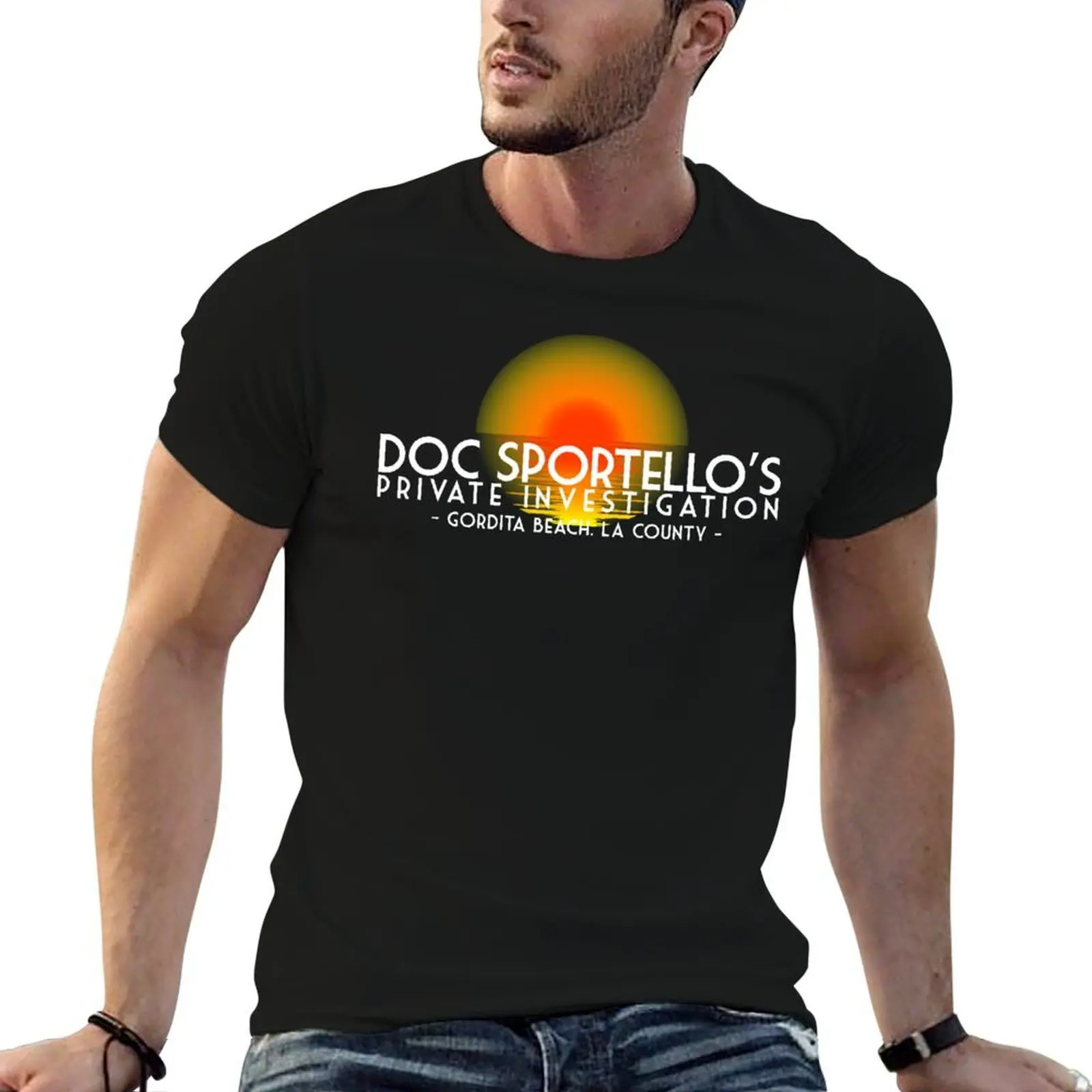 Doc Sportello's Private Investigations T-Shirt man t shirt summer mens graphic t shirts man t shirts for men T-shirt