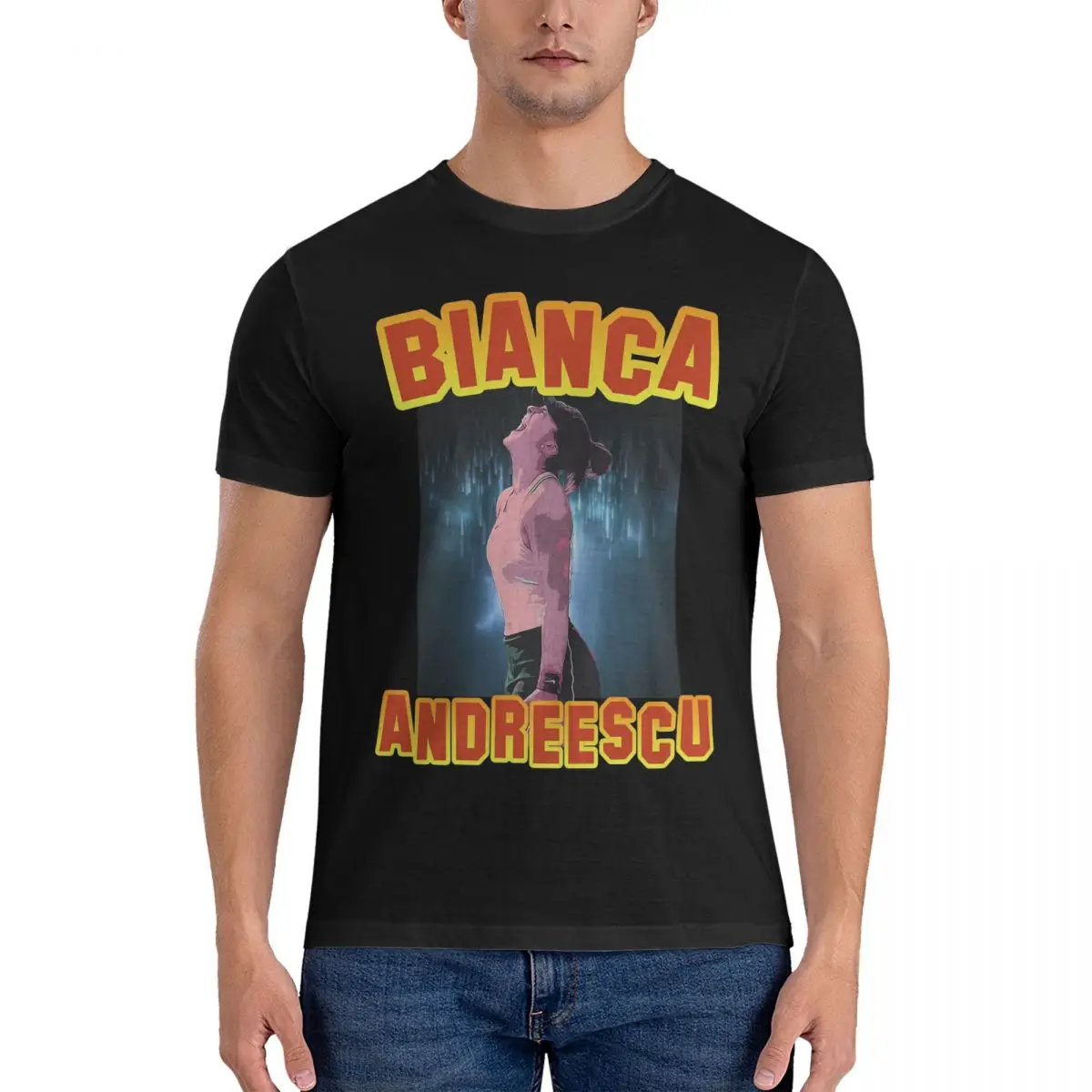 Bianca Andreescu T Shirts Men Cotton Novelty T-Shirts O Neck Tennis Player Tee Shirt Short Sleeve Tops New Arrival