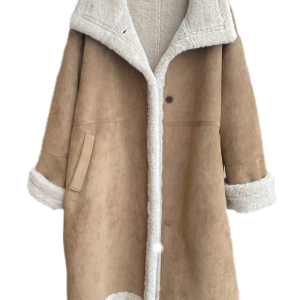 

Women's Slim Long Coat Warm Thick Plush Small 24 Autumn Winter New F122203 Leather Fur Integrated Outerwear