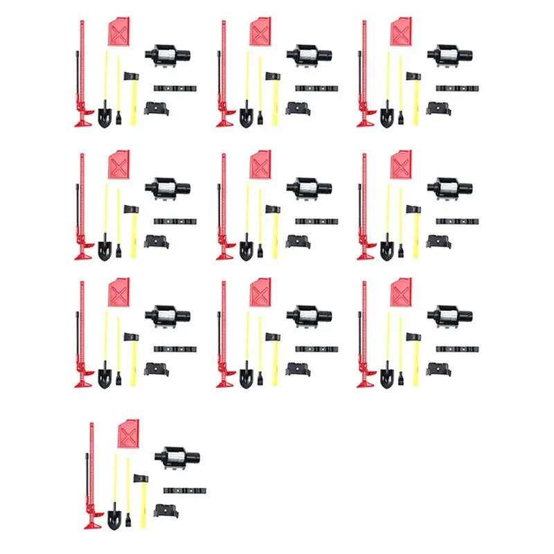 

L81A 2025-10Set Багажник Лебедка Лопата Топор топливного бака Украшение для радиоуправляемых моделей автомобилей Запасные части Моделирование альпинистского автомобиля Scx10 D9