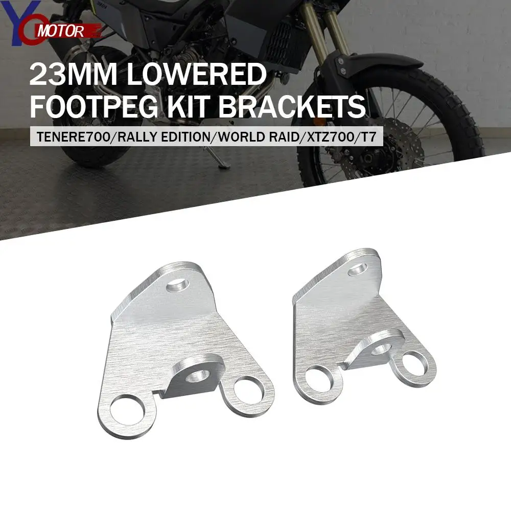 

For Yamaha Tenere 700 Rally Edition 2020 2021 2022 2023 T7 New 23mm Lowered Footpeg Kit Brackets Foot PegMotorcycle Accessories