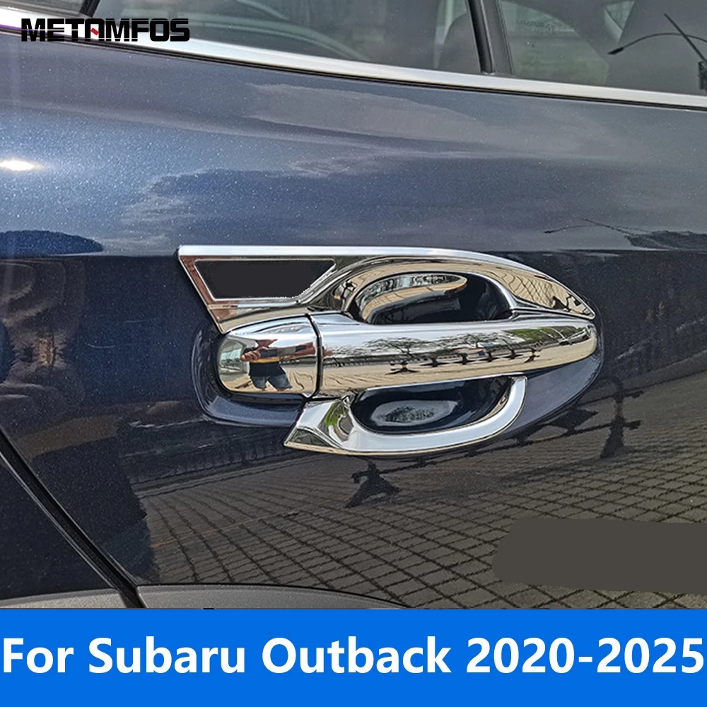 For Subaru Outback 2020-2023 2024 2025 Carbon Fiber Side Door Handle Bowl Cover Trim Protector Exterior Accessories Car Styling