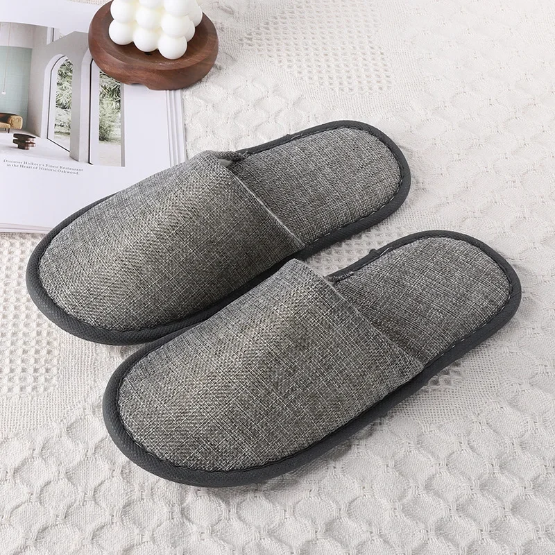 1Pair Disposable Slippers Hotel Travel Slipper Party Home Guest Slippers Women Solid Color Soft Unisex Hospitality Slippers