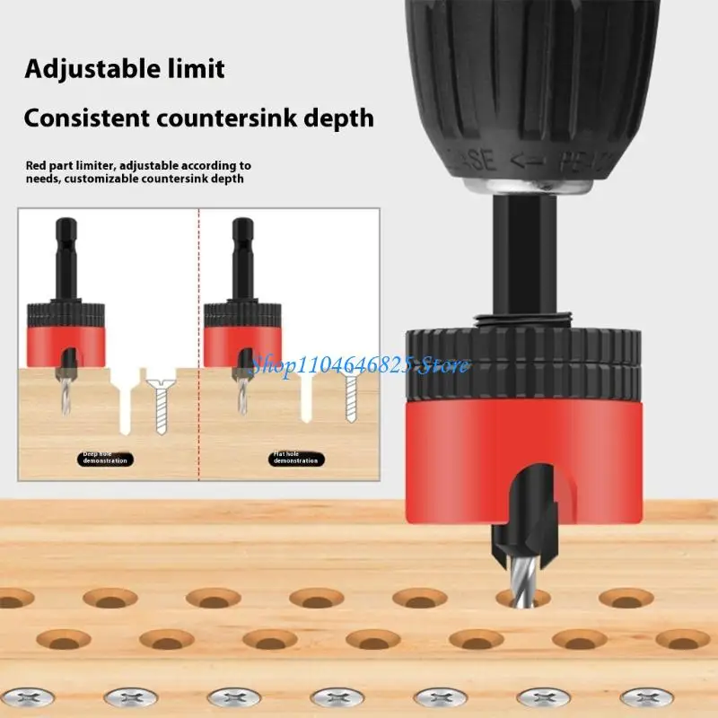 Utensile per trapano svasatore in acciaio resistenza per svasatura a profondità regolabile