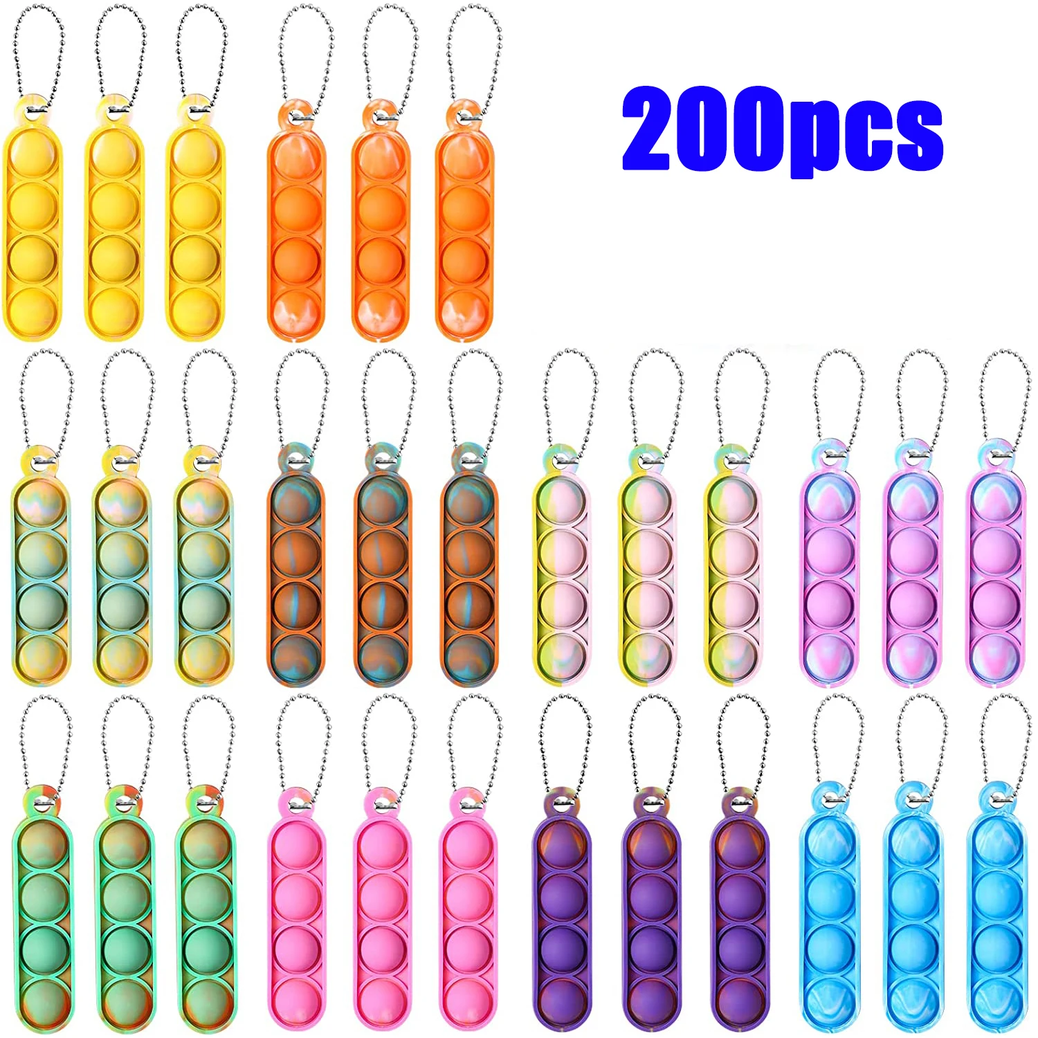 30 Stück Mini Pop Schlüsselanhänger Zappelspielzeug Push Pop Bulk Schlüsselanhänger Partygeschenke für Kinder Pop Bubble Toys Pack Jungen Mädchen Erwachsene – Detail 9