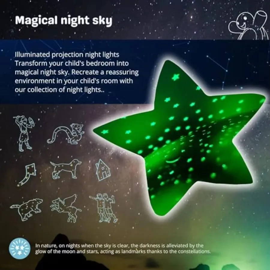 FirmHome StoreCloud b Calming Nightlight Star Projector Gentle Brightness 3 Colors 8 Constellations Auto-Shutoff Twilight Turtle