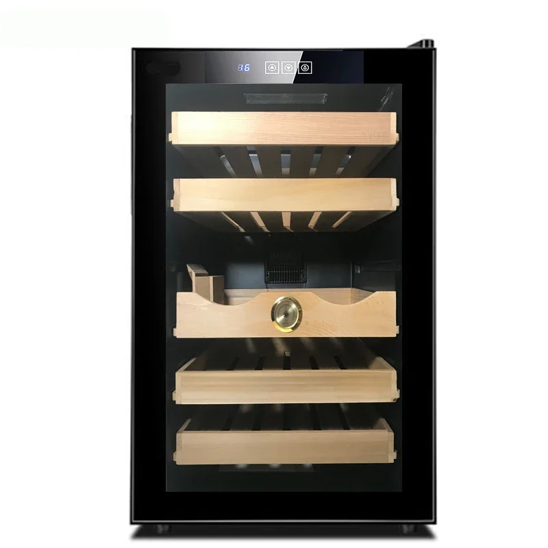 Constant Temperature Moisturizing Small Electronic Cigar Cabinet Smart Home Single Door Solid Wood Cigar Cabinet with Lock