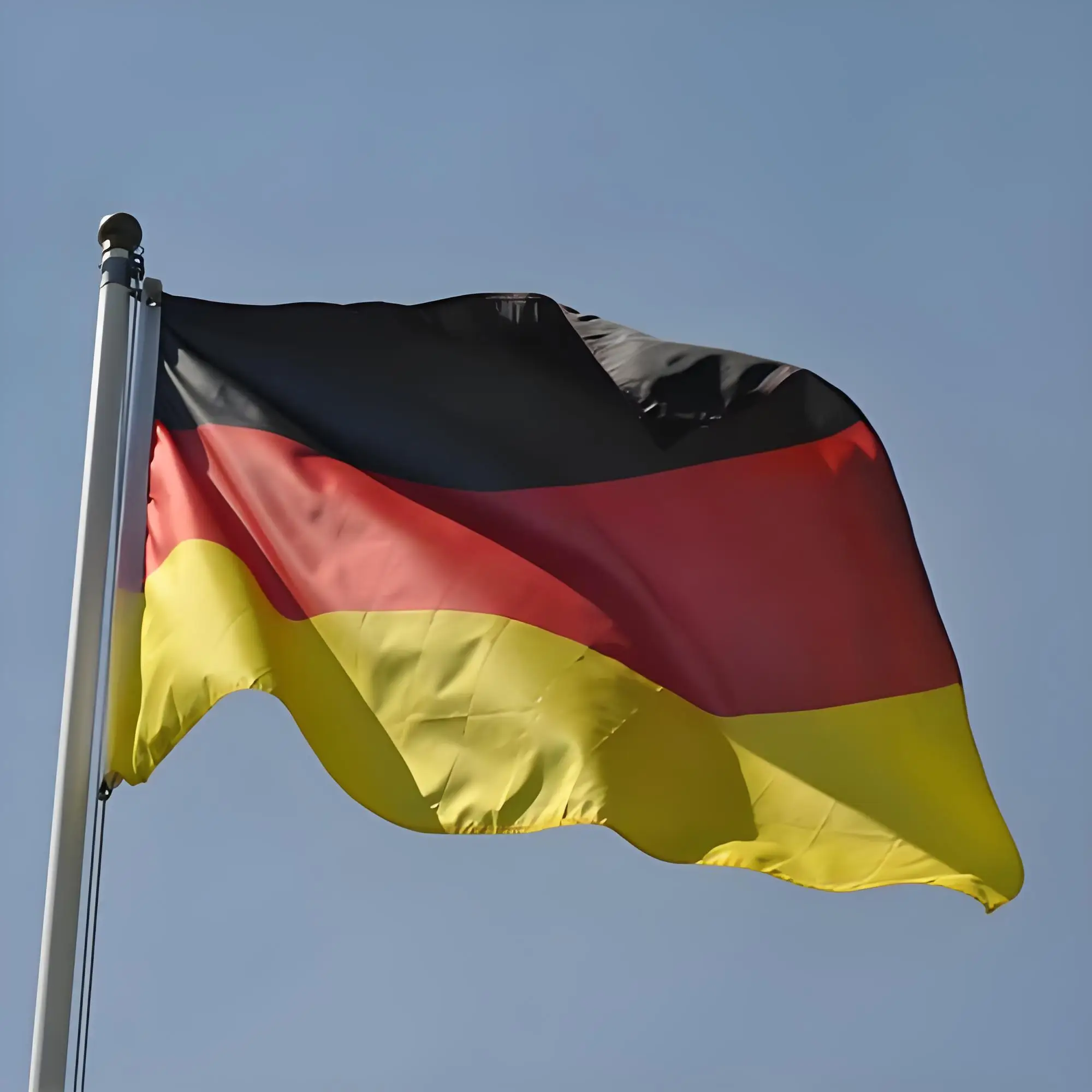 Bandera de Alemania de poliéster de 90x150cm, bandera de mano de Alemania de 14x21cm / bandera con cordón / bandera de escritorio de 8x12cm, bandera de coche de Alemania para decoración