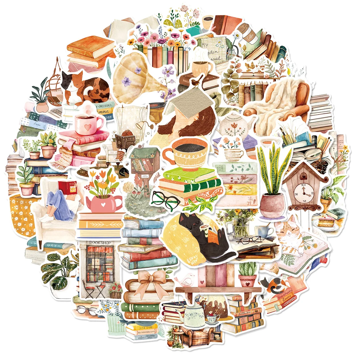 50 قطعة نمط الحياة واقعية المائية القراءة ملصقات الكرتون مضحك القراءة الكتابة على الجدران ملصق مائي الأمتعة الهاتف الغيتار الثلاجة ألعاب أطفال