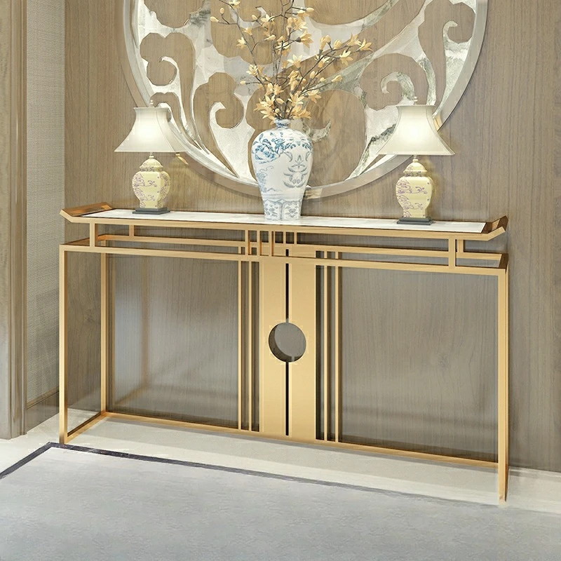 New Chinese style marble entrance table, lobby, clubhouse decoration, end view table, aisle, wall facing entrance table