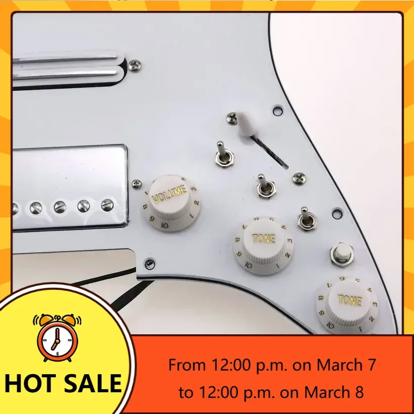 

Q-X- Music Store-Guitar Humbucker Pickup 7-Way type fully loaded pickguard Multifunctional push-pull switch