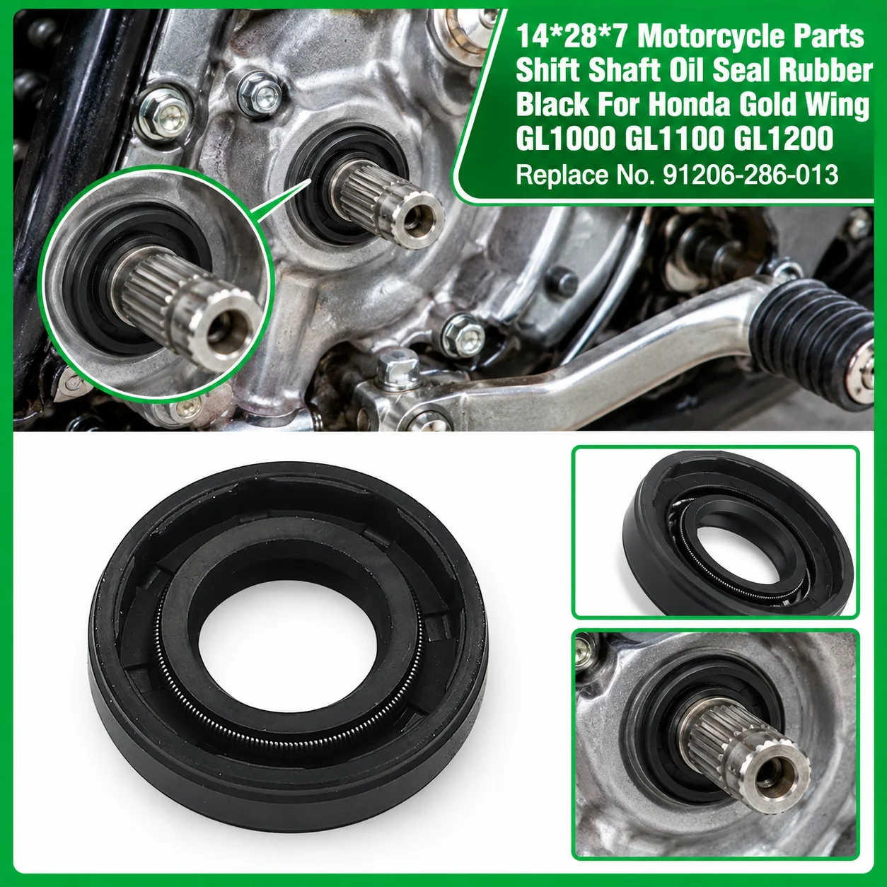 14*28*7 Motorcycle Parts Shift Shaft Oil Seal Rubber Black For Honda Gold Wing GL1000 GL1100 GL1200 Replace No. 91206-286-013