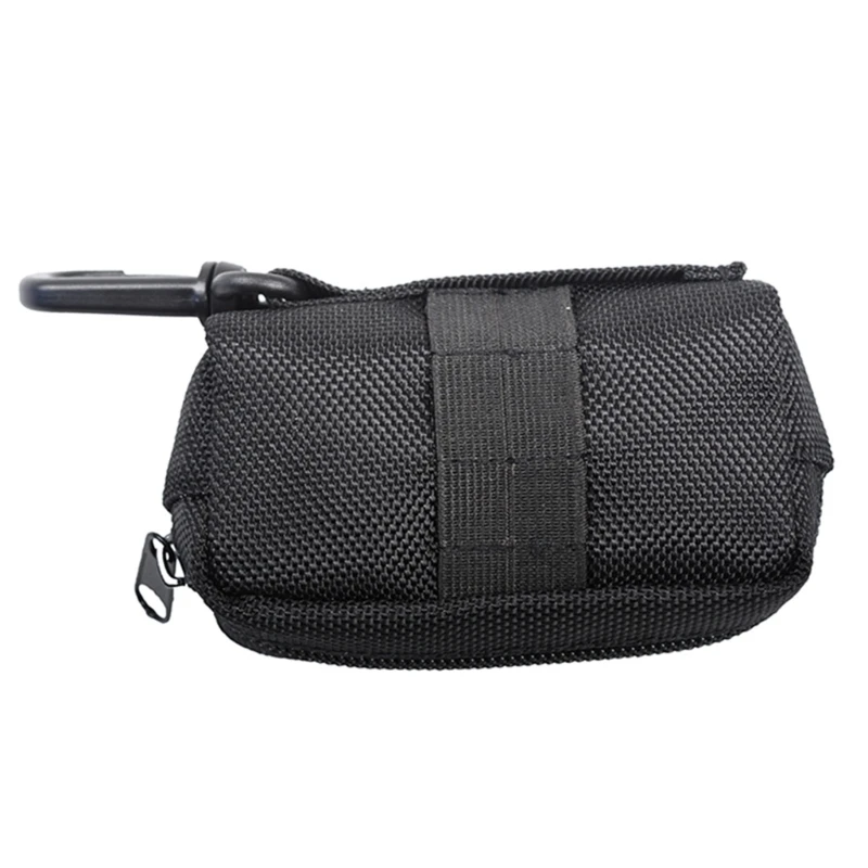 Mini Zipper Small Golf Ball Bag with Carabiner Portable Golf Waist Pouch Golf Accessories Pouch for Storing Two Ball