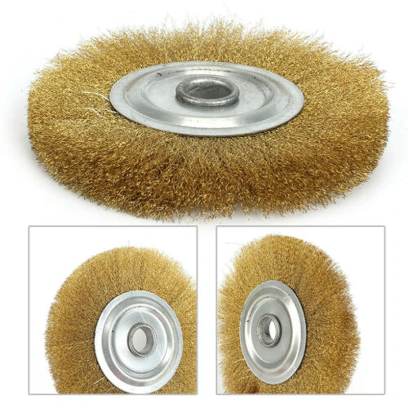 5Inch 125mm Wire Brush  Copper Wire Wheel Round Brass Brush New Wire Brush Wheel For Bench Grinder Metal Polishing Deburring