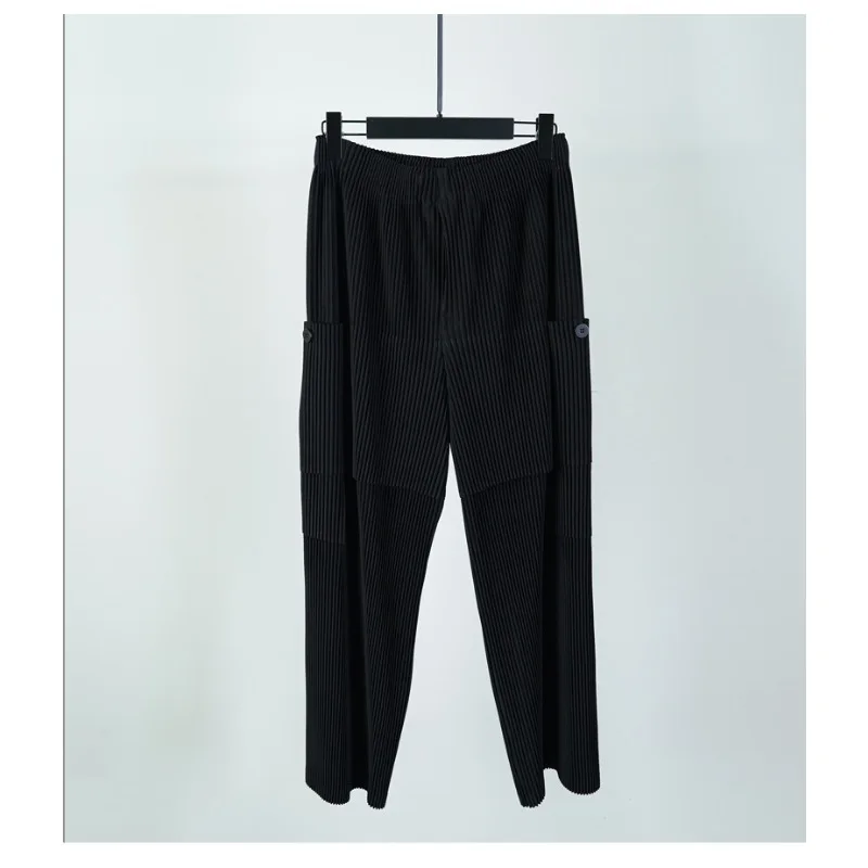 مياكي مطوي الرجال السراويل HP سلسلة 2025 خريف جديد عادية سليم تنوعا السراويل شخصية الرجال الملابس موضة بنطلون #2