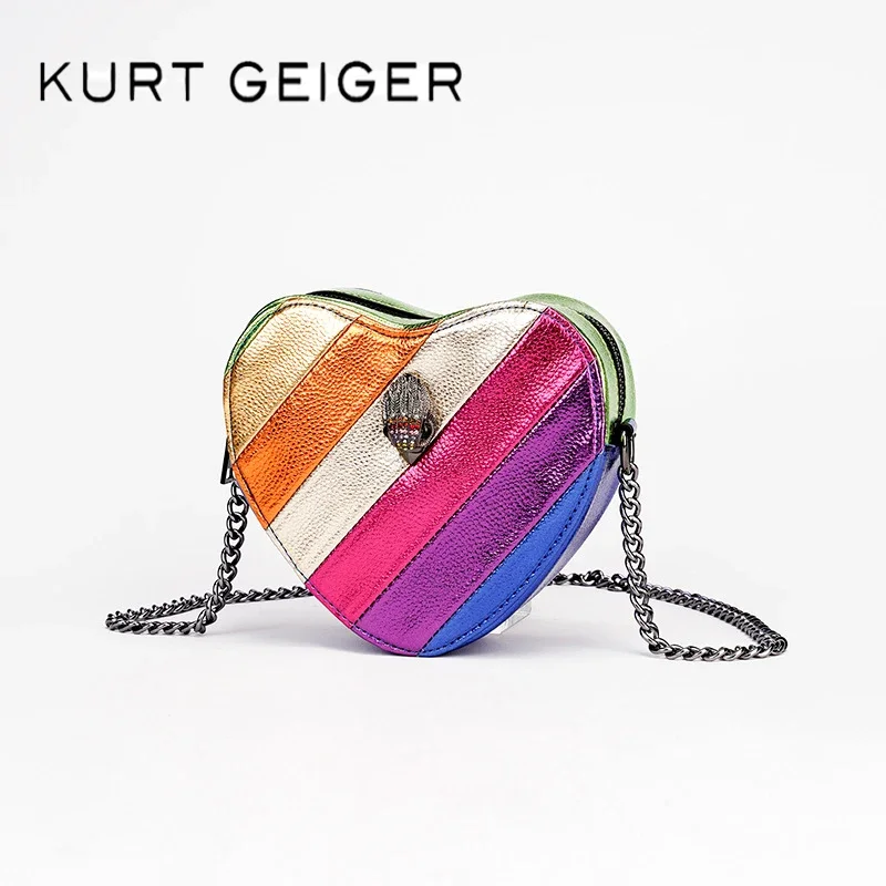 

KURT GEIGER LONDON Shoulder Bag Contrast Rainbow Splice Crossbody Bag British Brand Designer Handbag Fashion Trend Women's Bag