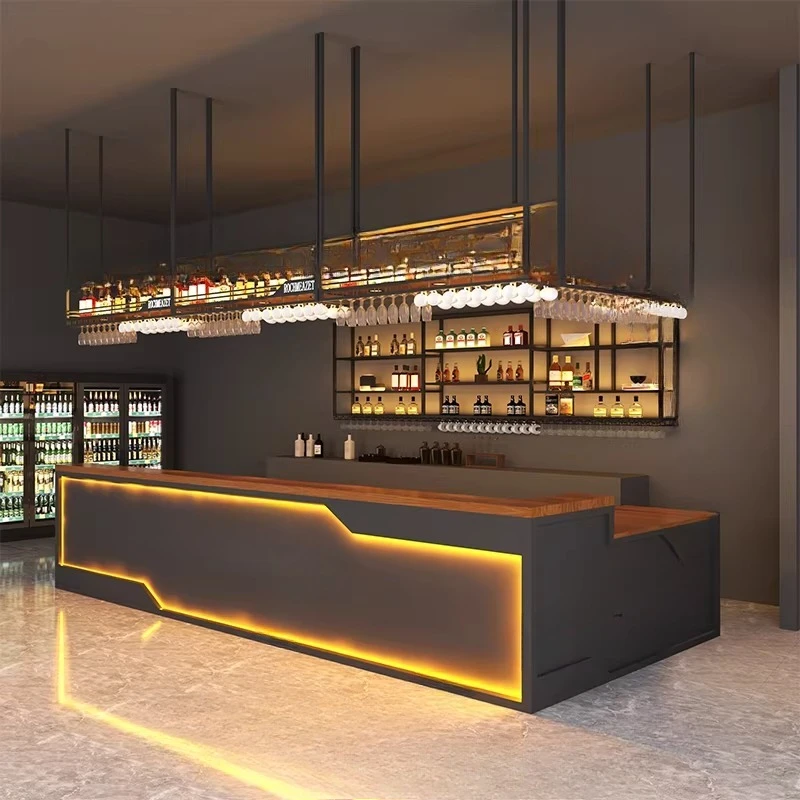Retro Industrial Style Bar Corner Bar Clothing Store Front Desk Simple Modern Beauty Shop Reception Desk