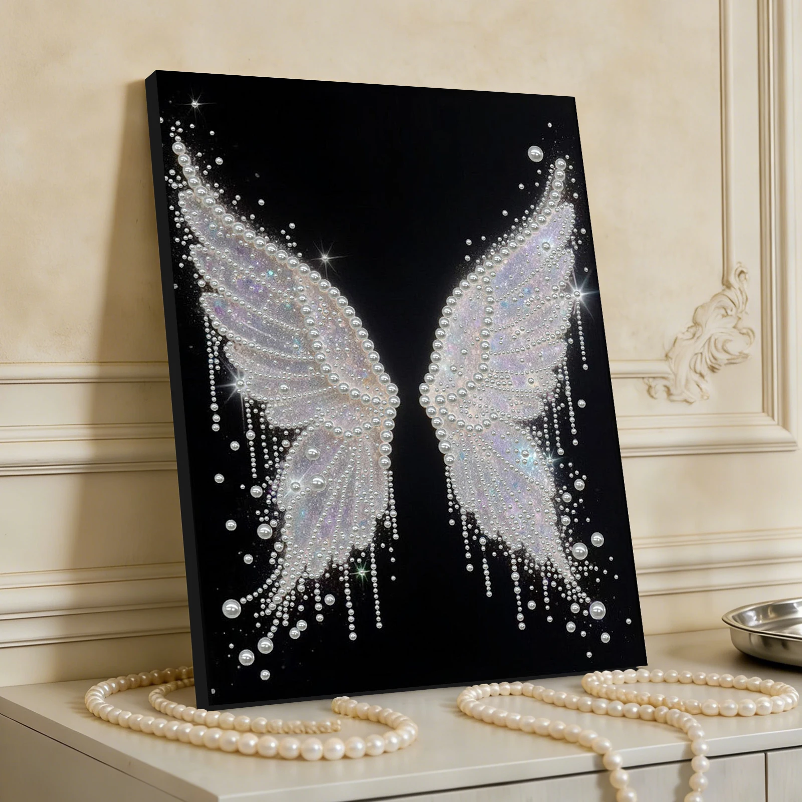 

Набор для рисования жемчужными бусинами Wings DIY для взрослых, подарок, декор для дома, настенное украшение с рамкой 30x40 см