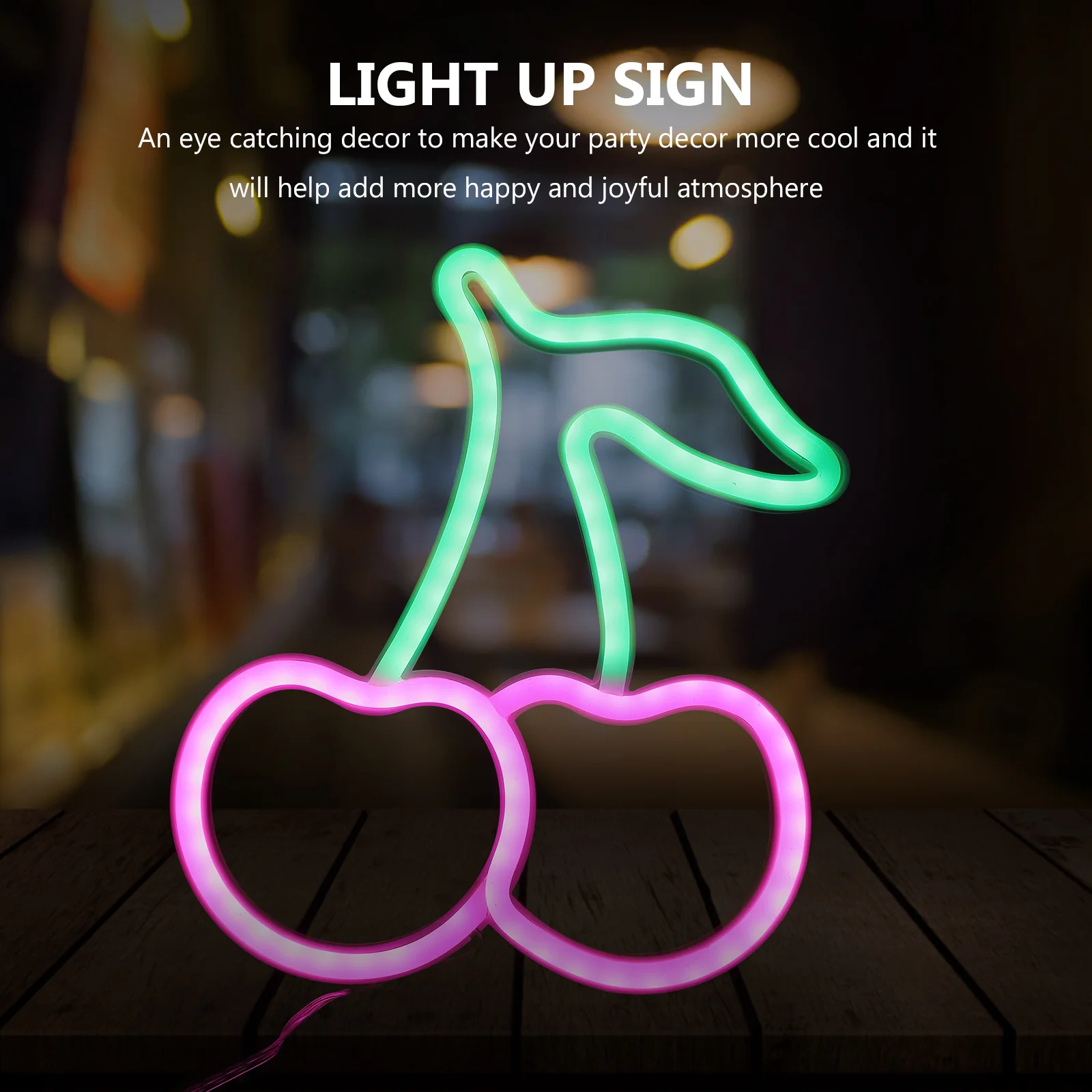 

Неоновая светодиодная вывеска в виде вишни, настенный декор малого размера для украшения комнаты, подарки на День святого Валентина и день рождения, лампа-вишня, ночное освещение