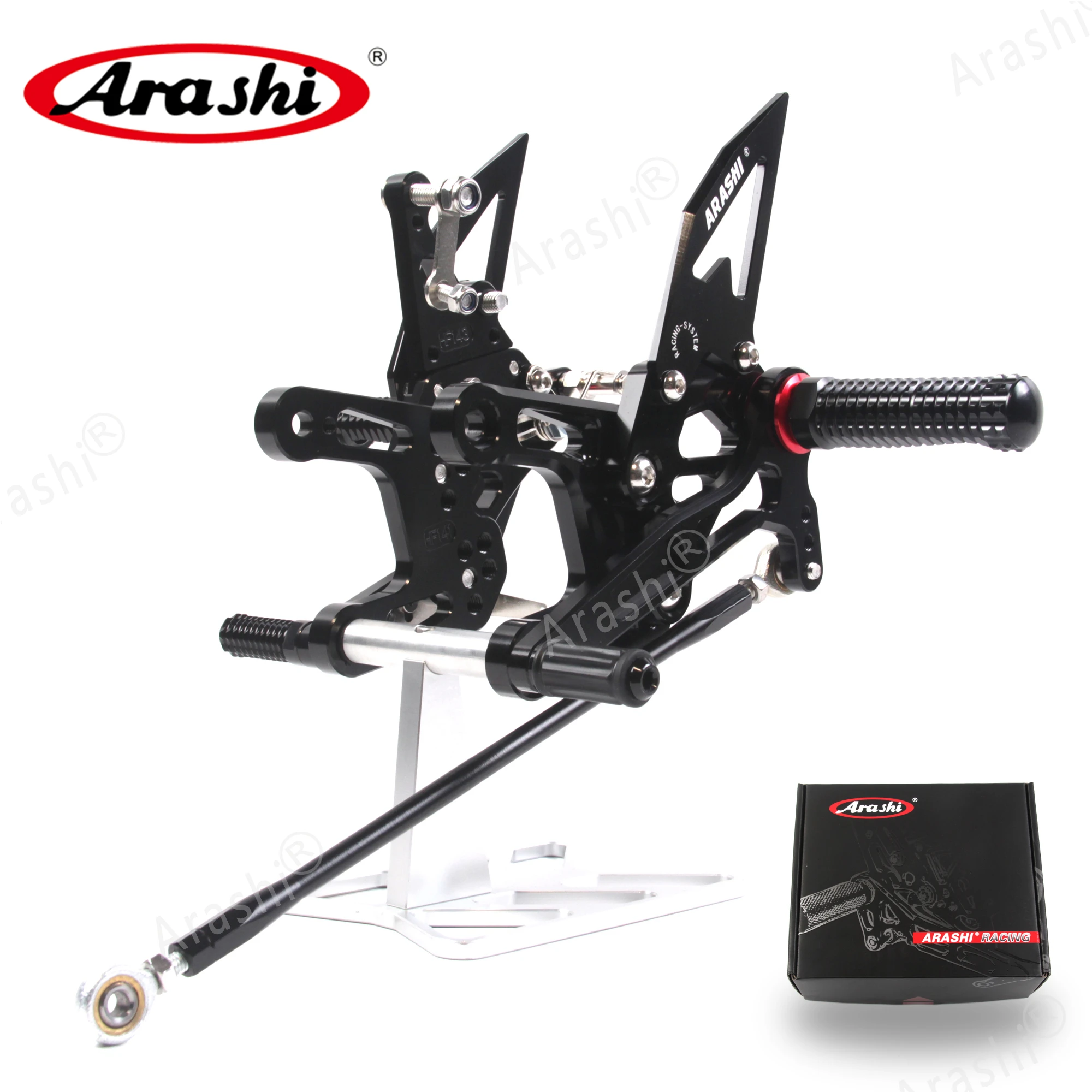 Arashi For KAWASAKI ZX-10R 2004 - 2015 CNC Adjustable Footrest Foot Pegs Rearset NINJA ZX10R ZX 10R  2005 2006 2007 2008 2009
