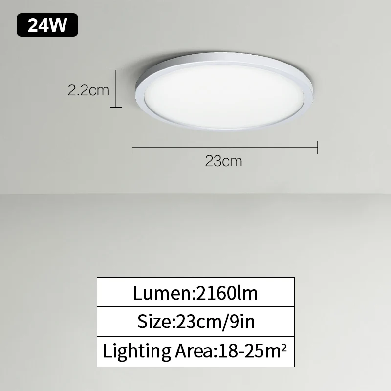 MARPOU 2 cm ultradünne LED-Rundleuchte, warm-/kaltweiße LED-Deckenleuchte, Schlafzimmer, Küche, Flur, Heimbeleuchtung, kein Flimmern