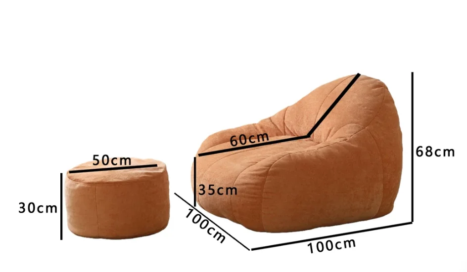 Comfortable bean bag sofa with back support plush floor sofa