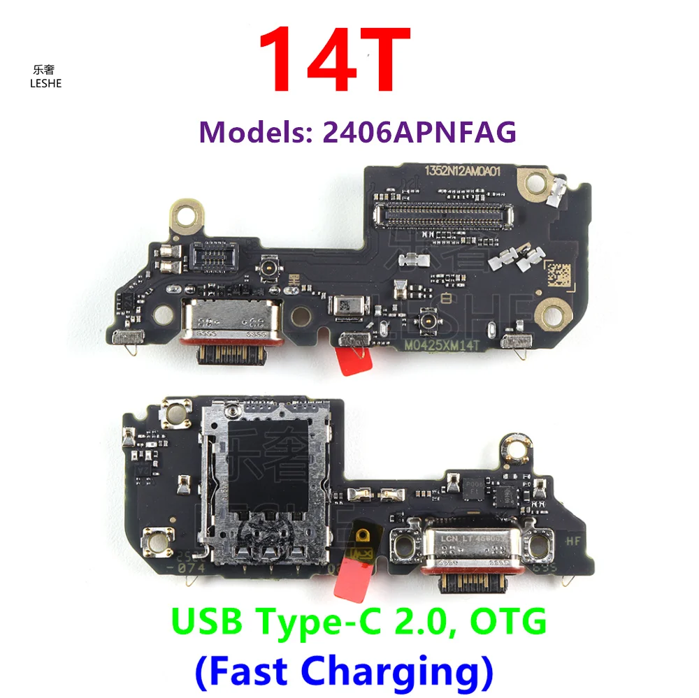 

Для Xiaomi 14T USB Type-C 2,0 зарядное устройство для быстрой зарядки, док-станция, разъем, плата, гибкий кабель, запасные части для смартфона 2406APNFAG