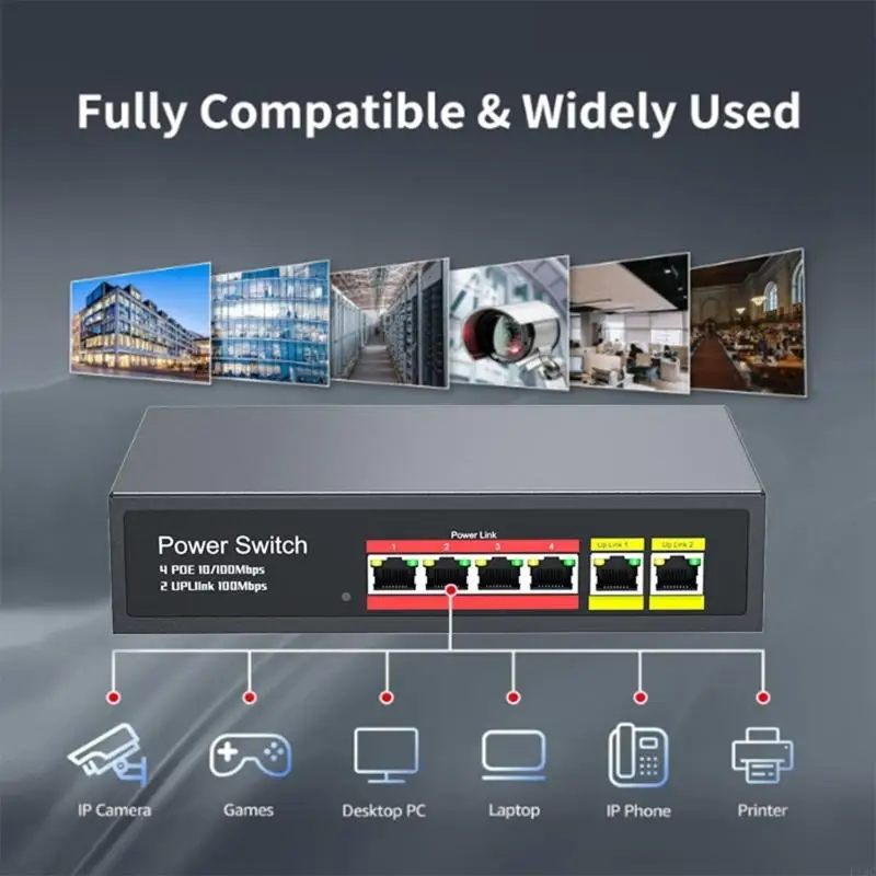 

4-портовые коммутаторы POE, 48 В, питание через Ethernet, прочный железный корпус, интернет-переключатели, простые в для систем