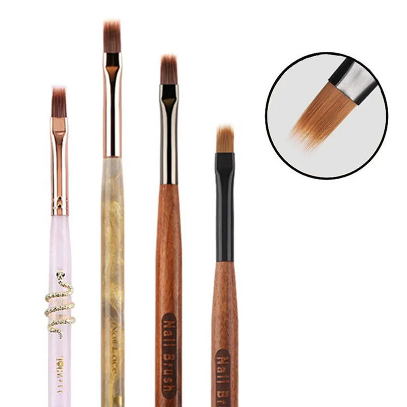 1/2Pcs Runde Holz Griff Nagel Ombre Pinsel Nail art Malerei Stift Pinsel UV Gel Polnisch Farbverlauf acryl Nagel Zeichnung Stift