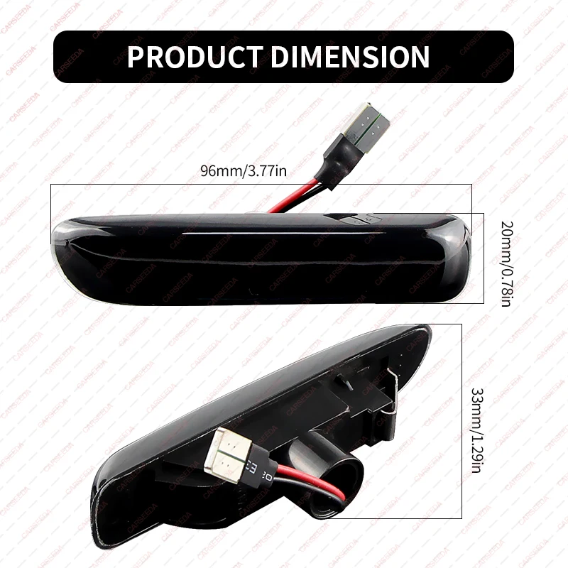2PCS LED Dynamic Sequential Side Marker Turn Signal Light For BMW E46 3 Series Sedan Coupe Convertible Wagon Compact Error Free