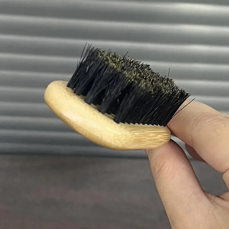 Wood Handle Boar Bristle Cleaning Brush Hairdressing Beard Brush Anti Static Barber Hair Styling Comb Shaving Mustache Tools