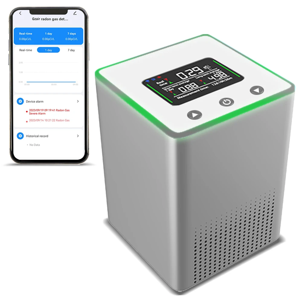 Indoor Air Quality Monitor Radon Detector with SD Card Data Recording  Pulse Ionization Chamber Sensor 10 Minutes First Readings