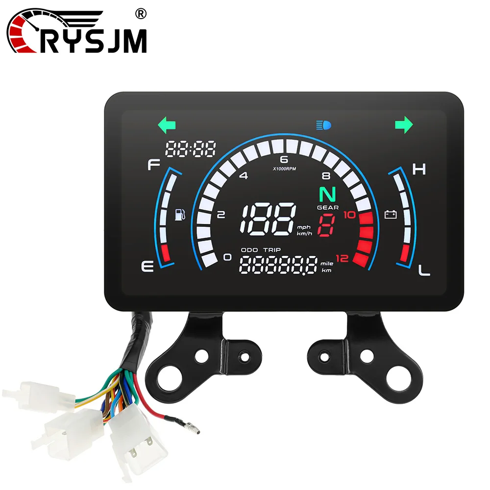 

Водонепроницаемый мотоцикл KMH MPH датчик спидометр цифровой измеритель оборотов тахометр уровень топлива напряжение приборная панель для Honda EX5 Dream