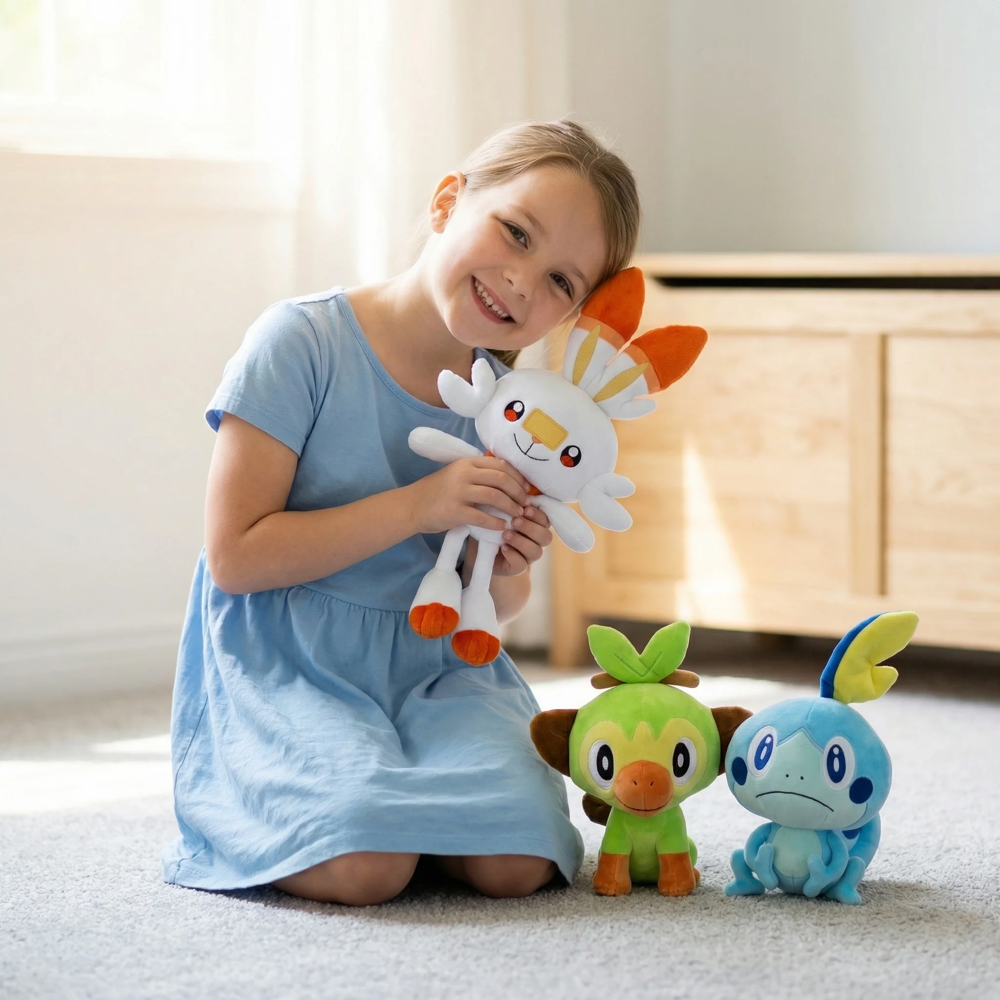 Muñeco de Peluche Pokémon Sword&Shield, Scorbunny, Grookey, Sobble, Pikachu, Peluche, Muñeco de Peluche Cinderace, Raboot, Juguete de Peluche de Anime, Regalos