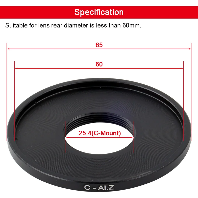 محول C-NZ لعدسة CCTV ، حامل C ، nyncon Z6 ، Z7 ، Z5 ، ZF ، Z50 ، Z30 ، كاميرا ZFC